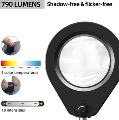 BEYAMZ LED 5x povečevalna lupa s stojalom in sponko