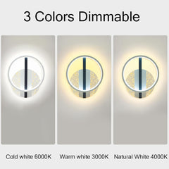 Moderna okrogla stenska LED svetilka 24 W z nastavljivo barvo svetlobe