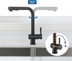 AURALUM kuhinjska armatura z izvlečno prho – mat črna