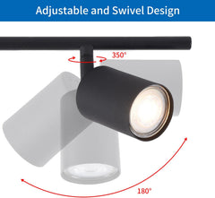 ANWIO Stropna LED svetilka s 4 vrtljivimi reflektorji GU10
