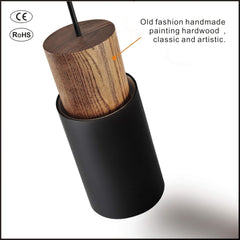 OUGLRES moderna leseno-aluminijasta viseča svetilka