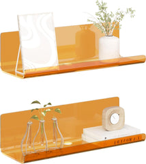 LOFTPLUS akrilna lebdeča stenska polica brez vrtanja - komplet 2 kos