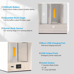 AUDOR 7 W Brezžična stenska svetilka s senzorjem gibanja