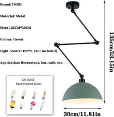 YNDD 30cm viseča svetilka E27 z nastavljivo roko