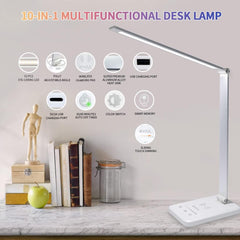 LED namizna svetilka z brezžičnim polnjenjem in USB priključkom