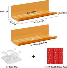 LOFTPLUS akrilna lebdeča stenska polica brez vrtanja - komplet 2 kos