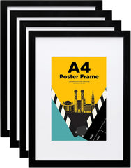 EGOFINE set 4 lesenih okvirjev za slike A4 z akrilnim steklom