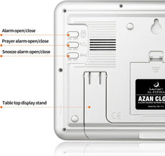AL SALAMA digitalna ura z Azan opomniki - s 8 zvoki molitev in prikazom datuma ter temperature