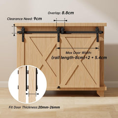 BONIKLUBA 122 cm Mini komplet vodil za dvojna drsna vrata