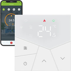 Pametni WiFi termostat za ogrevanje na plinski ali vodni kotel, 230 V, 5 A,