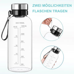 RNCKUUE 1,5 l steklena steklenica z etuijem, filtrom in ščetko