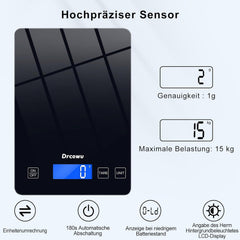DRCOWU digitalna kuhinjska tehtnica 15kg
