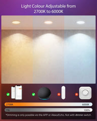 10x VARICART 92mm pametna RGB LED vgradna svetilka 7 W