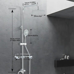 HEVENAOV tuš sistem z okroglo dežno prho brez armature