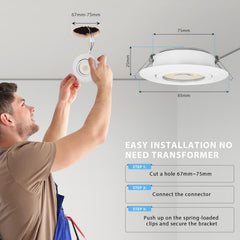 2x CLOKSH 6 W zatemnitveni vgradni LED reflektorji - 3000 K
