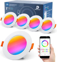 DUSKTEC Pametne LED Vgradne Luči Za Strop Z Glasovnim Upravljanjem  - Komplet 4 Kosov