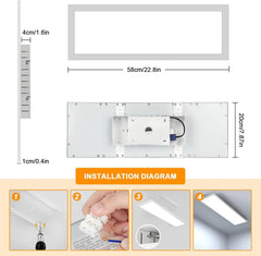 OTREN LED 58×20cm stropni panel z daljincem