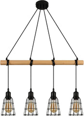 FORCOSO Rustikalna Lesena Viseča Svetilka
