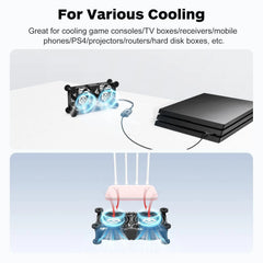 2x ELUTENG 80 mm USB ventilator s 3 hitrostmi