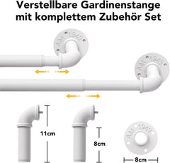 GEEBOBO raztegljiva industrijska karnisa 76–228 cm