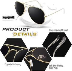 GQUEEN polarizirana aviatorska sončna očala z UV400 zaščito