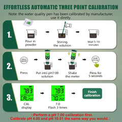 HOMCOICE 5-v-1 merilnik kakovosti vode – pH, EC, TDS, slanost in temperatura