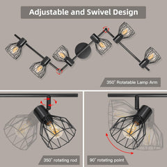 DEHOBO nastavljiva LED stropna svetilka s šestimi reflektorji