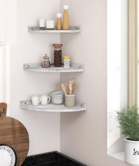 PETRALA set 3 kotnih polic iz masivnega lesa