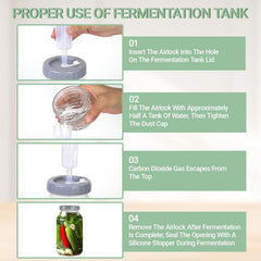 BUERPINKING steklena posoda za fermentacijo 2 l z utežjo