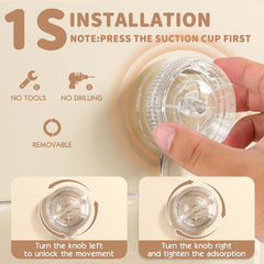 LUXEAR prozorna kopalniška polica s priseskom