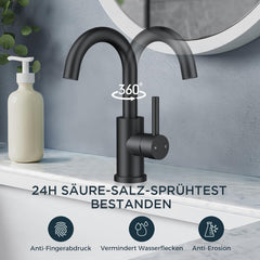 FORIOUS Kopalniška Armatura Z 360° Vrtenjem - mat črna