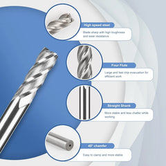 10x EFUTURETIME Komplet 2-12 mm HSS 4-reznih rezkarjev