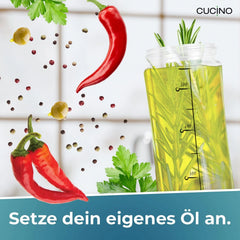 CUCINO 570 ml steklena steklenica za olje s cedilom