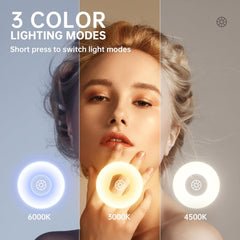 HASIPU kozmetično ogledalo z LED osvetlitvijo, 10× povečava in pametno upravljanje na dotik