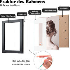 EGOFINE set 4 lesenih okvirjev za slike A4 z akrilnim steklom