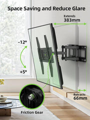 USX-MOUNT Stenski nosilec za TV 32–70” – nagibni in vrtljivi nosilec z dvojno roko