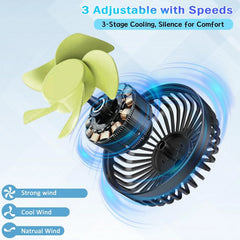 QIDOE dvojni USB ventilator za avto s 3 hitrostmi