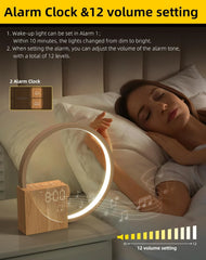 INSSISAIN LED nočna lučka 10 W z budilko in USB polnjenjem
