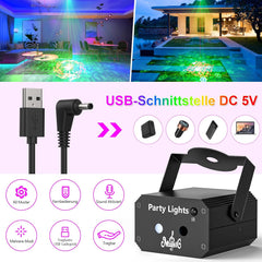 PROPULSION LIFE Mini disko LED USB svetilka z 32 svetlobnimi vzorci in glasbenim nadzorom