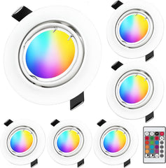 6x KYOTECH LED vgradna RGB+3000K svetilka 5W 68–80mm