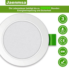 6x JAENMSA 98mm LED vgradni reflektor 8 W - 4000 K