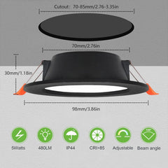 4x SWEIER 95mm LED vgradni reflektor 5 W 3CCT