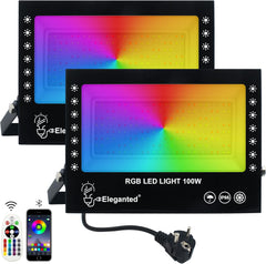 ELEGANTED komplet 2 RGB LED 100 W reflektorjev z Bluetooth upravljanjem