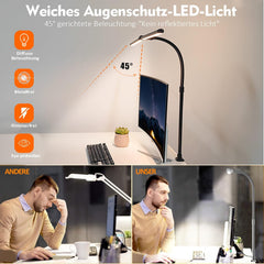LOTTBUTY 80cm, 24W Dvojna LED namizna svetilka z objemko