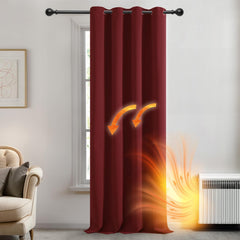DECONOVO zatemnitvena termo zavesa z obročki – 140 × 240 cm