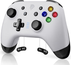 EasySMX brezžični Switch Pro krmilnik za Nintendo Switch/Lite/OLED z 4 programabilnimi gumbi - bela