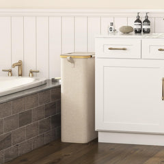 LIFEWIT zložljiv ozek koš za perilo s pokrovom in snemljivo notranjo vrečo – 75 L