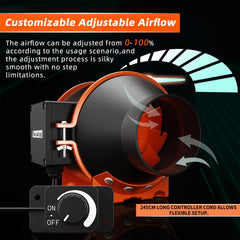 FANGOFAST nastavljiv kanalski ventilator 100 mm 360 m³/h