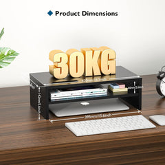 BONTEC leseno stojalo za monitor z 2 nivojema in organizatorjem