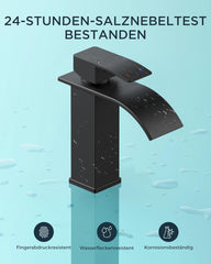 FORIOUS Kopalniška Armatura Z Vodopadnim Izlivom - Mat črna, 110 mm